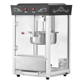 Popcorn Machine, 8oz Stainless Steel Kettle, 800W Commercial Countertop Popcorn Maker, 48 Cups per Batch Theater Style Popper