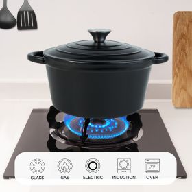 Enamel Dutch POTS can withstand high temperatures and meet many cooking needs, such as cooking, baking and stewing (Color: Black)